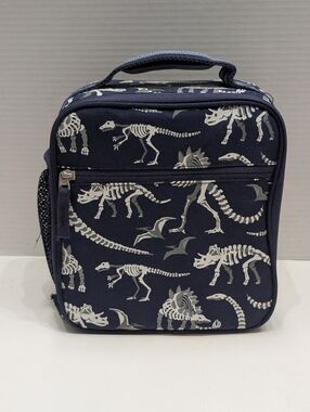 Pottery Barn Kids Dinosaur Lunch Box Blue Gray White Clean